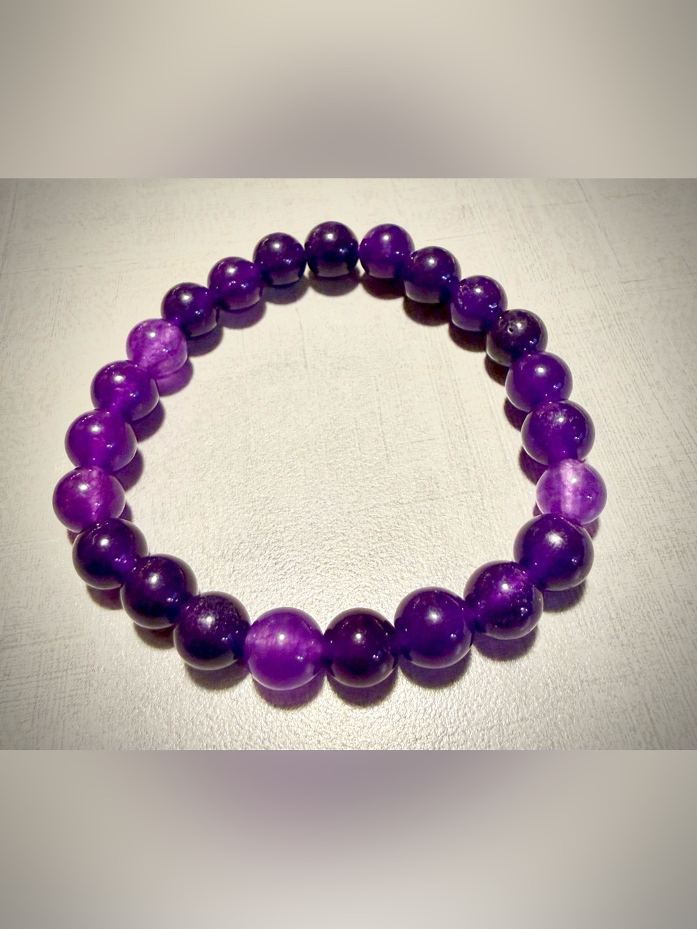 Amethyst Tone Beaded Stretch Bracelet - Women Jewelry